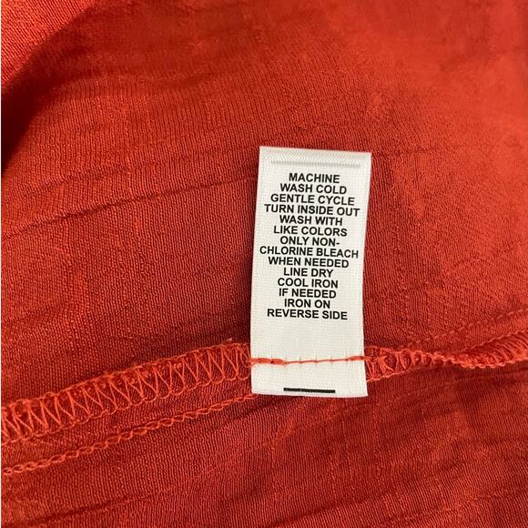 Cato Women Tunic‎ Top 18/20 Burnt Orange Lace Frayed Sleeve Gauzy Boho Workwear - Picture 8 of 9